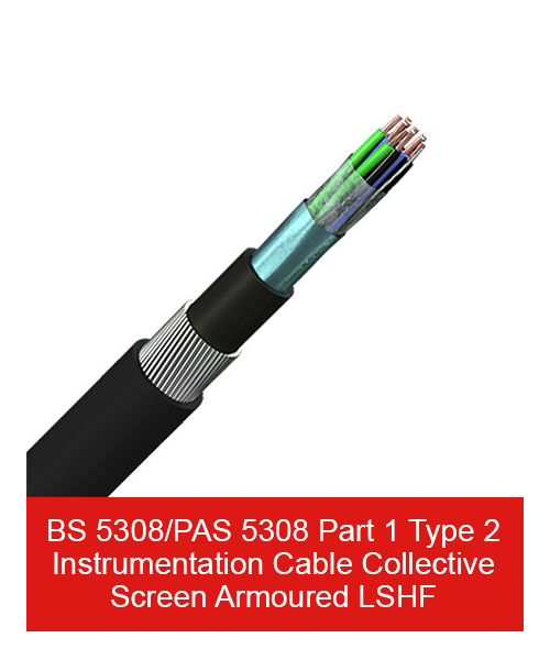 BS 5308/PAS 5308 Part 1 Type 2 Instrumentation Cable Collective Screen Armoured LSHF