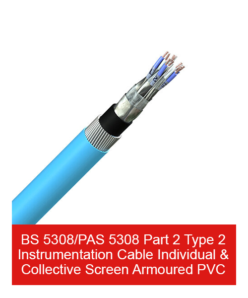 BS 5308/PAS 5308 Part 2 Type 2 Instrumentation Cable Individual & Collective Screen Armoured PVC